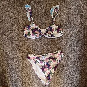Dippin' Daisy's Floral Bikini - Purple, Pink, Blue